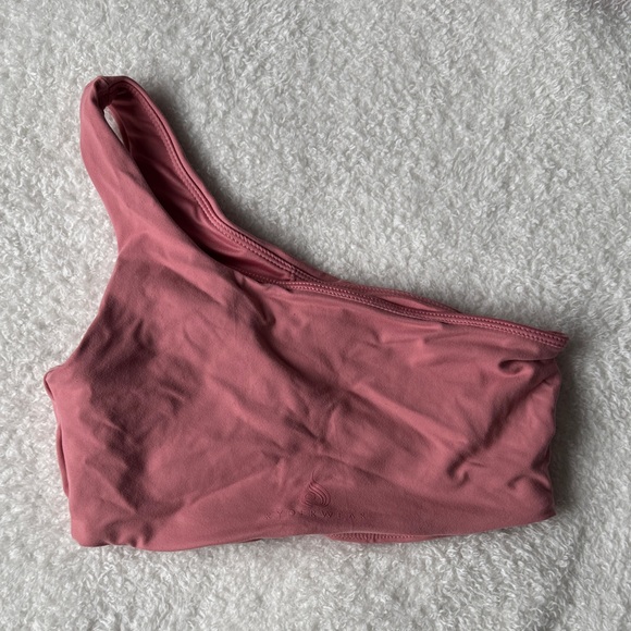 Ryderwear One-Shoulder Pink Sports Bra - Picture 2 of 3